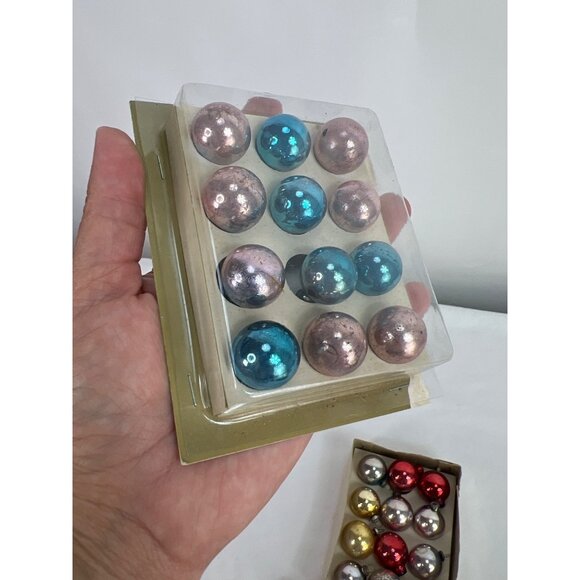 VTG Mini Glass Christmas Ornaments Set Of 25 MCM Tabletop Tree Ball Japan - Picture 2 of 4